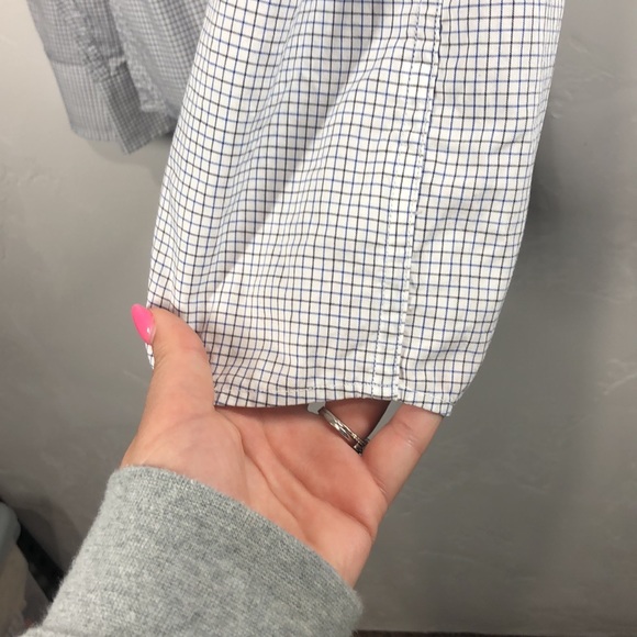 Michael Kors blue plaid dress shirt size medium - Picture 6 of 11